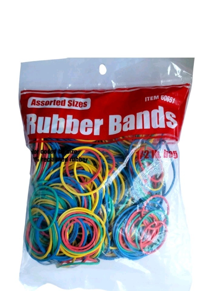 1/2 lb. Rubber BandsAssorted Sizes Multicolor