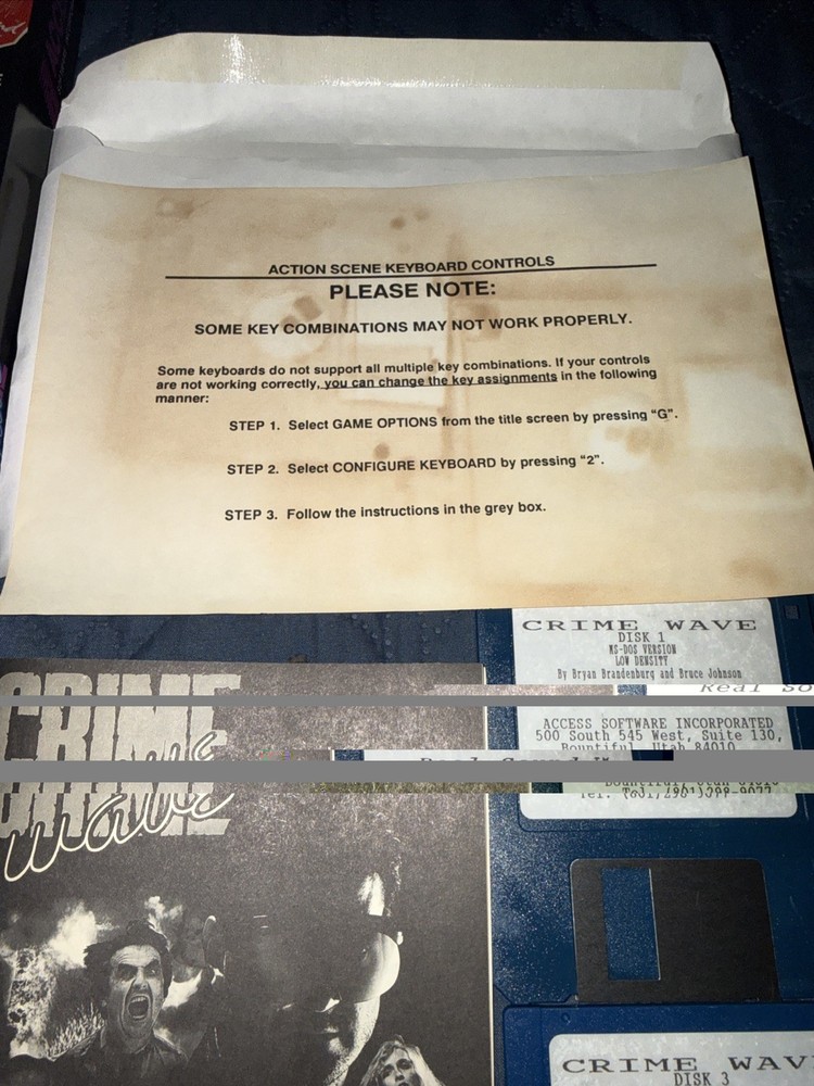 Big Box Software Access Crime Wave MS-DOS 3.5" - Complete IBM MCGA EGA TANDY