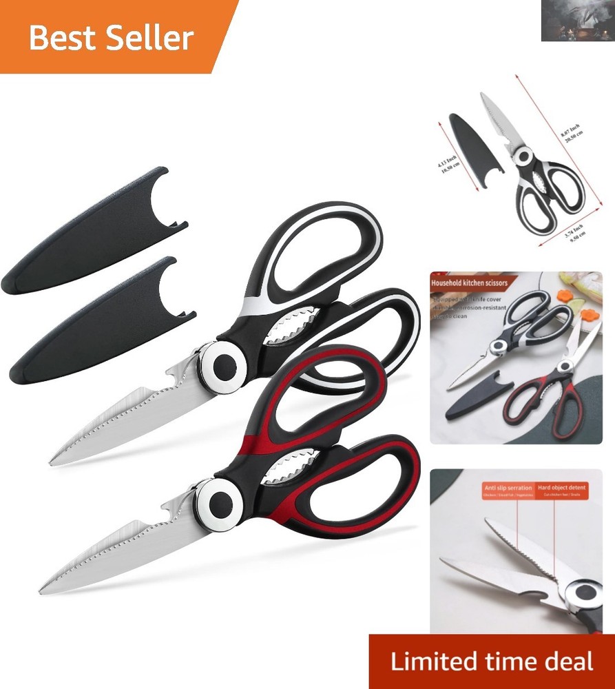Versatile Heavy Duty Kitchen Shears - Sharp Stainless Steel Cooking Scissors
