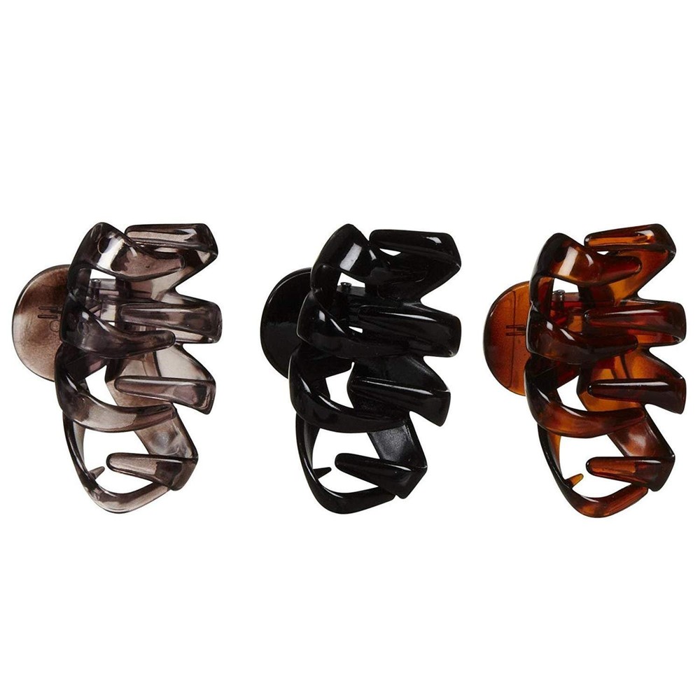 Scunci Octopus Jaw Clips, Assorted Colors, 3-Pieces per Pack (1-Pack)