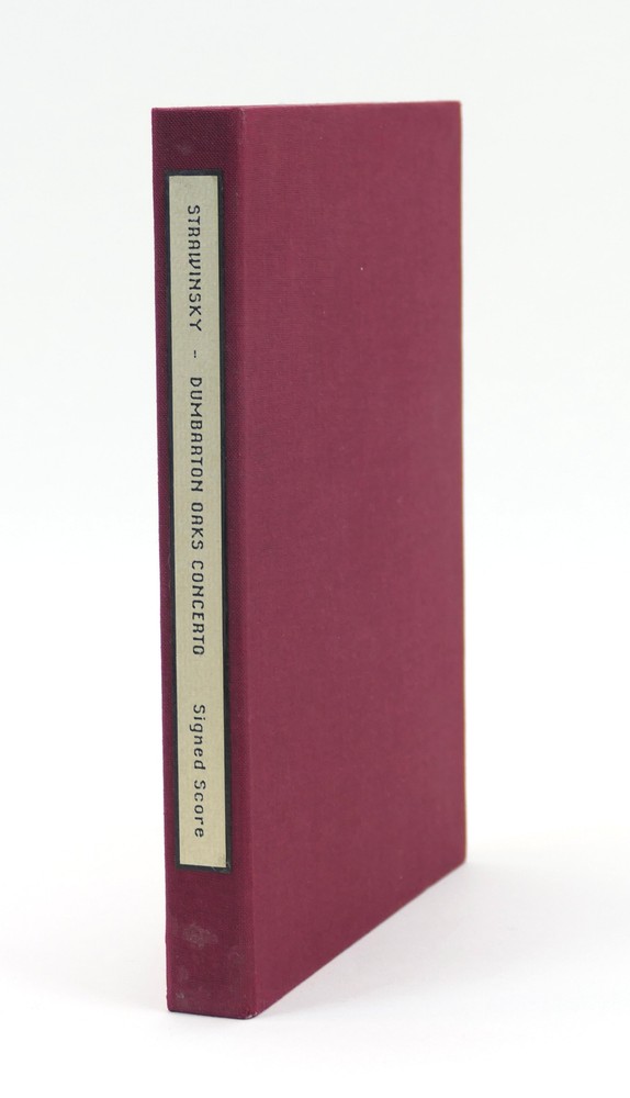 STRAVINSKY, Igor. (1882–1971): Dumbarton Oaks - INSCRIBED SCORE