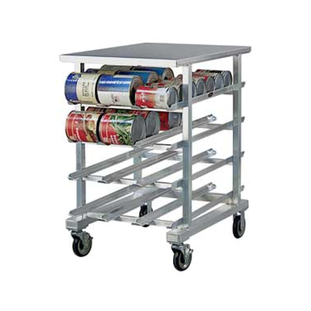 New Age 1227 Mobile 25" Half-Size Can Storage Rack with Poly Top