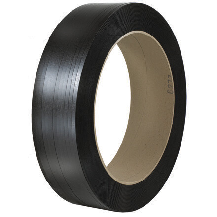 Black Polypropylene Strapping Roll - 1/2" x .031 x 7200' - Embossed Design