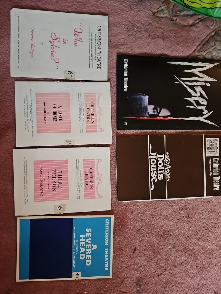 6 'Criterion' Theatre Programmes
