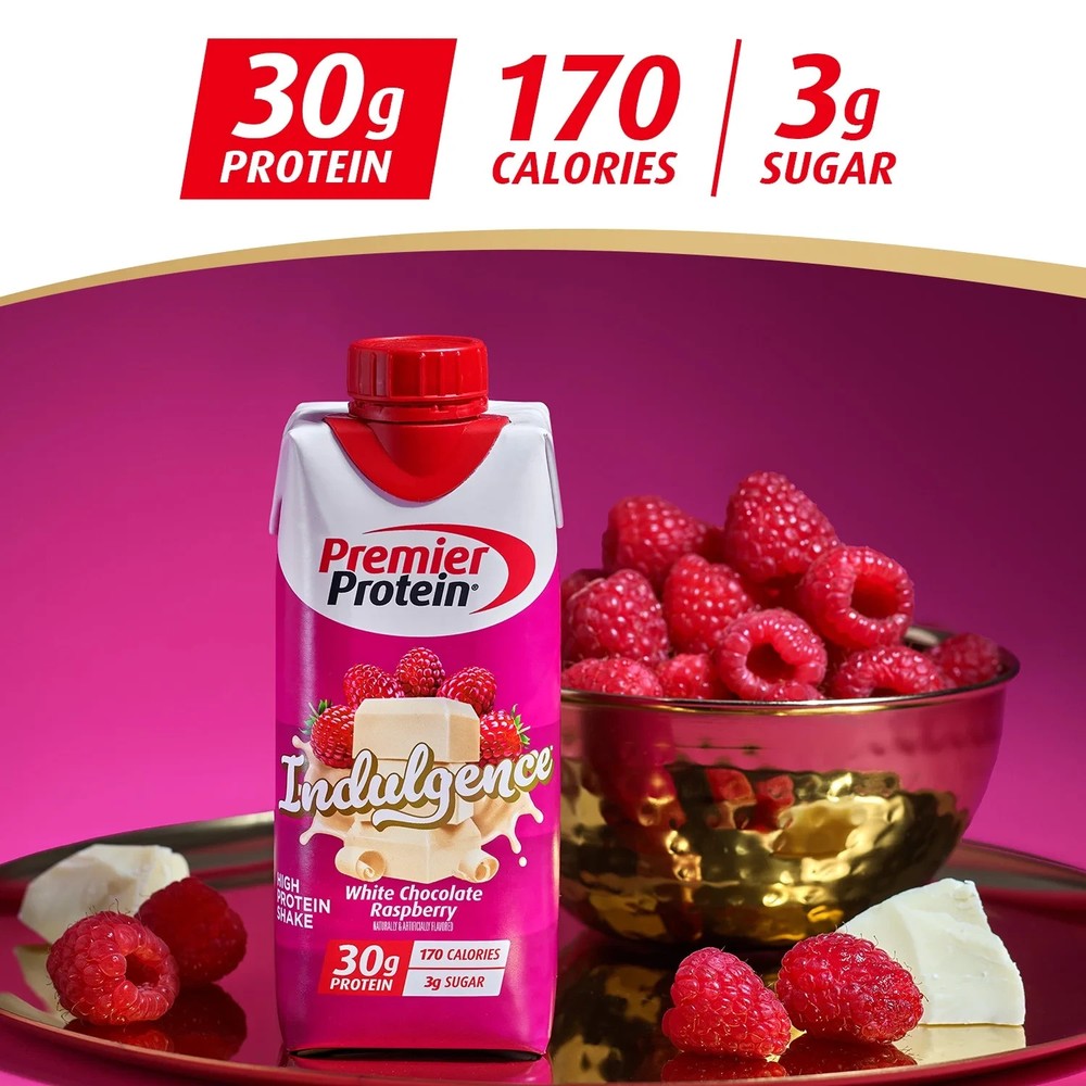 Premier Protein Indulgence Protein Shake, White Chocolate Raspberry, 30g Protein