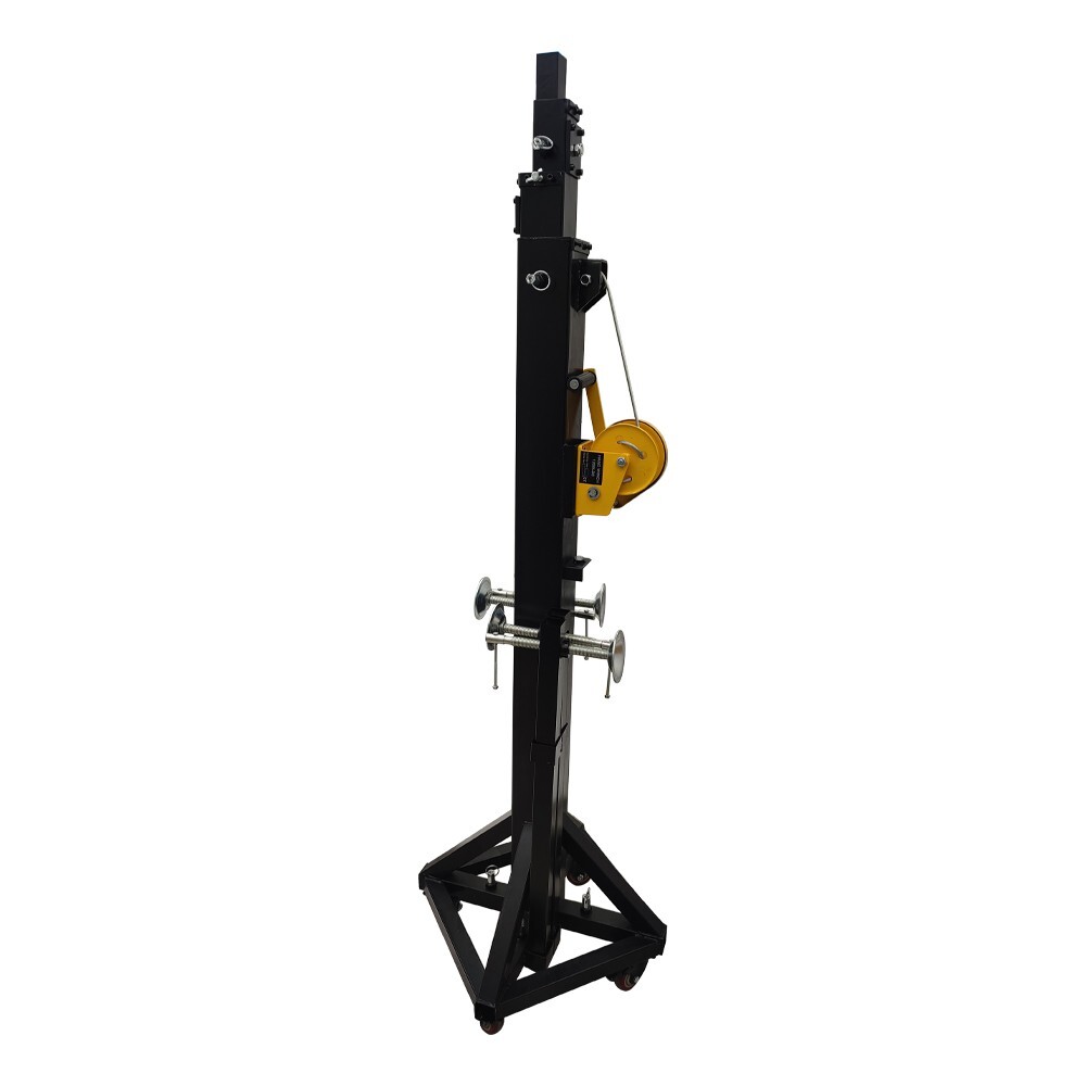 2pcs Heavy Duty Crank Stand Stage Lighting Lifting Bracket Foldable 4 Wheel 19ft
