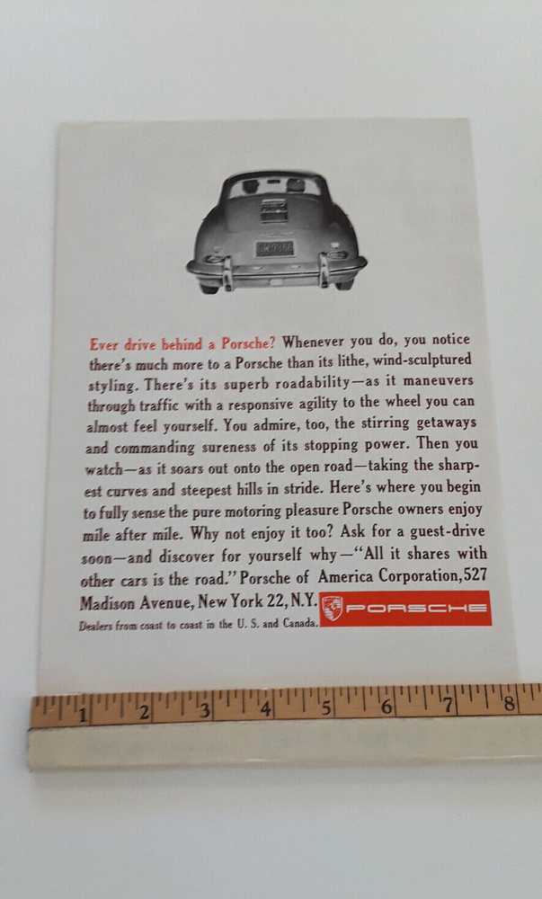 PORSCHE ORIGINAL 1961 AD