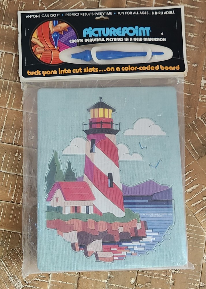 1986 Creative Classics Picture Point Lighthouse Yarn 8x10 Craft