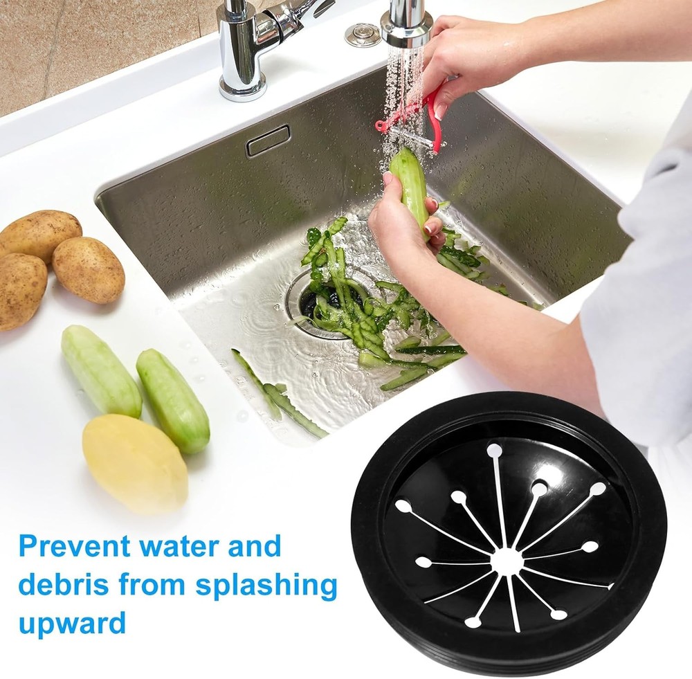 Kitchen Garbage Disposal Rubber Drain Insert,3pcs Black