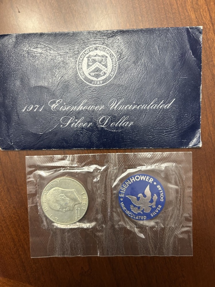 1971-S Silver Uncirculated Eisenhower Dollar - "Blue Ike" - OGP
