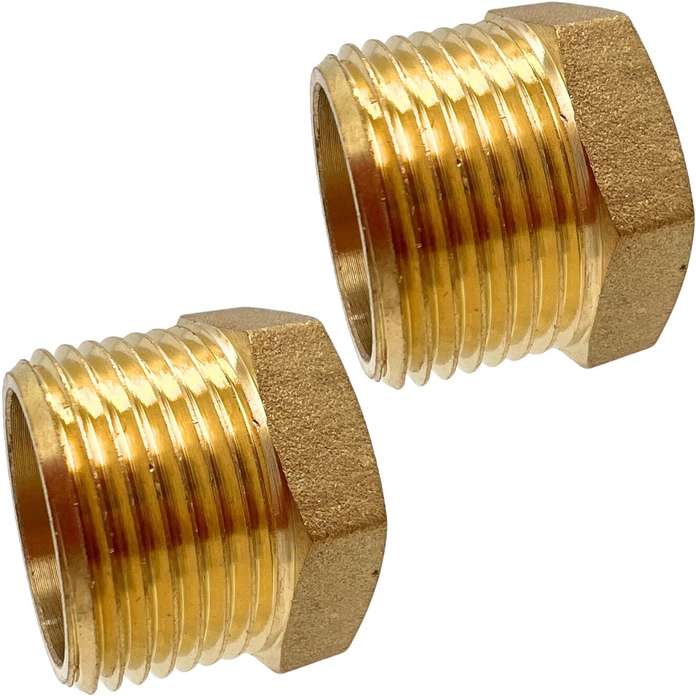 2 Pack Brass Pipe Plug 3/4" NPT Male Outer Hex Head Male,