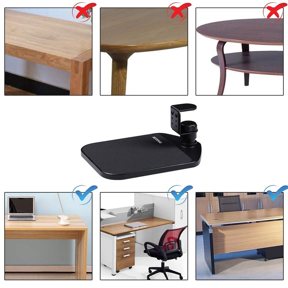 Ergonomic Mouse Platform Under Desk Ergonomic Wrister Mouse Pad (Black)