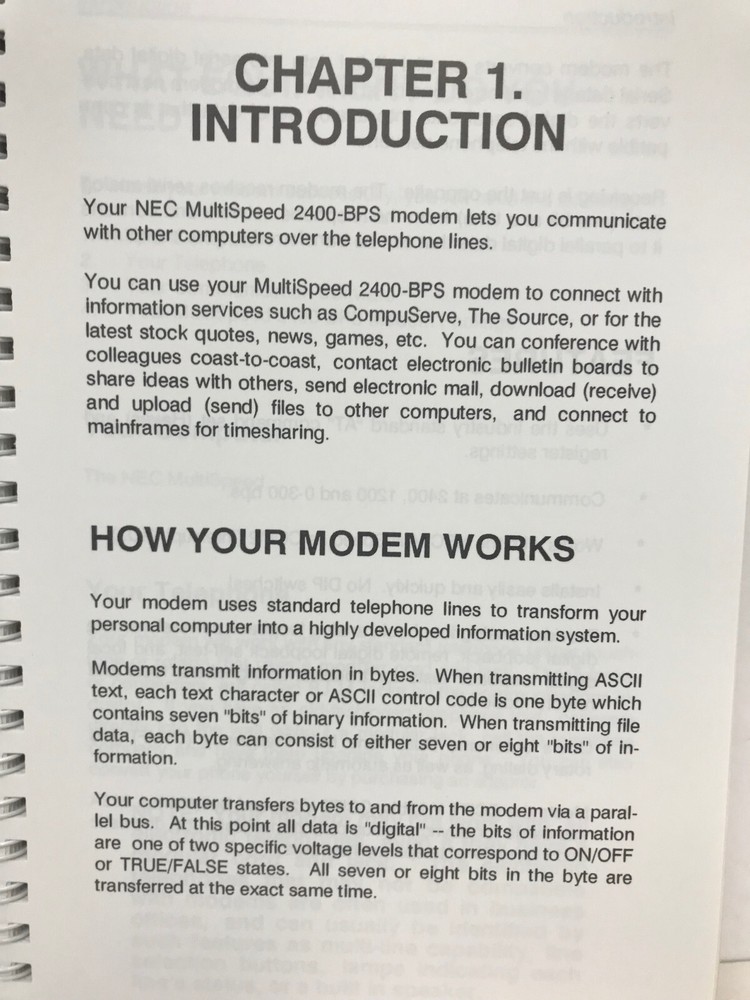 NEC MULTISPEED 300/1200/2400 BPS MODEM USER'S GUIDE USER'S MANUAL