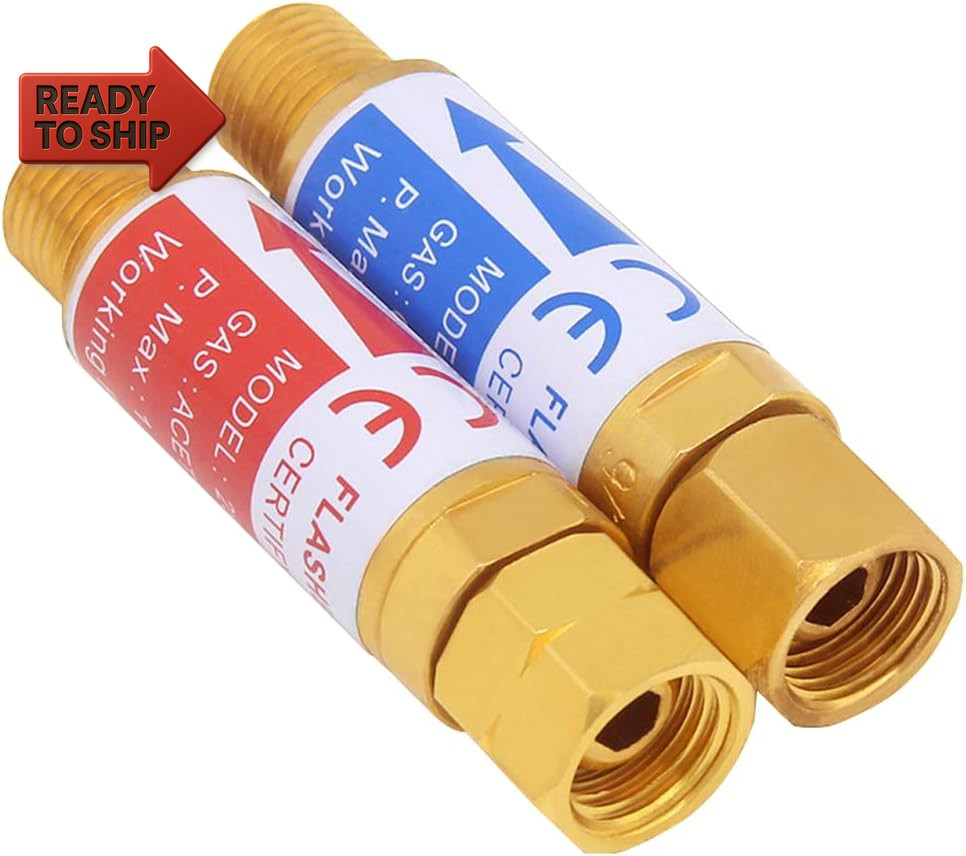 Oxygen & Acetylene/Propane Flashback Arrestors Set Regulator End 9/16-18 Thread