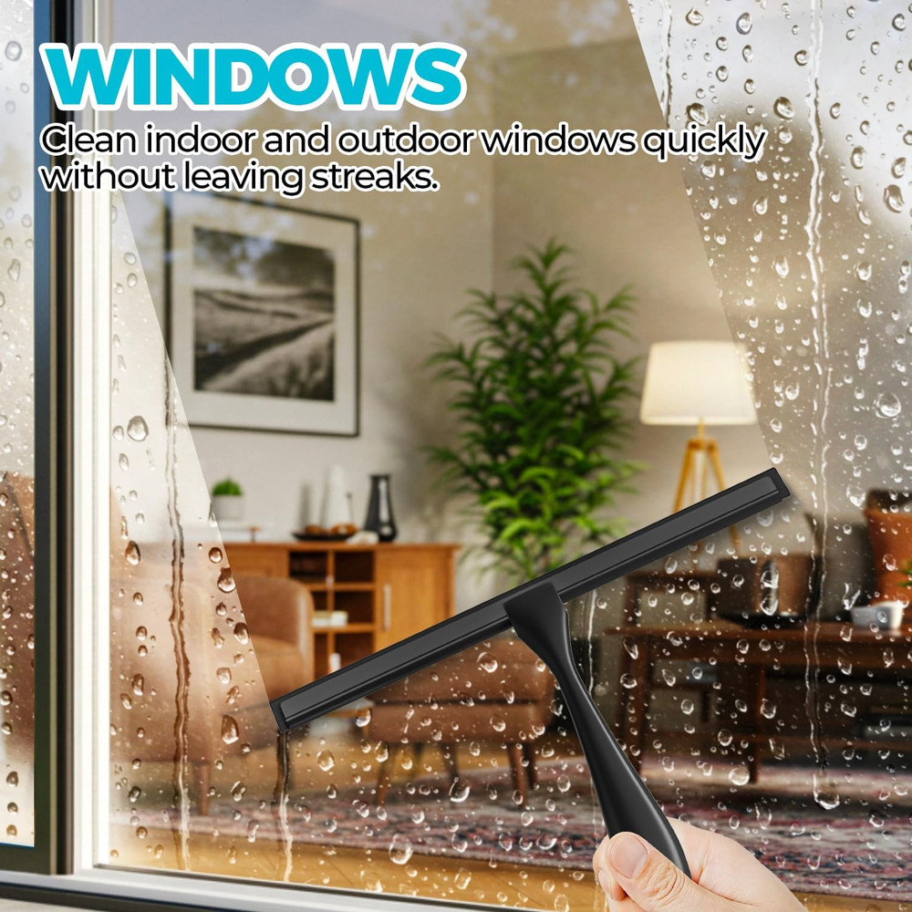 2PACK All-Purpose Shower Squeegee for Shower Doors, Tile Shower Walls, Bathroom,