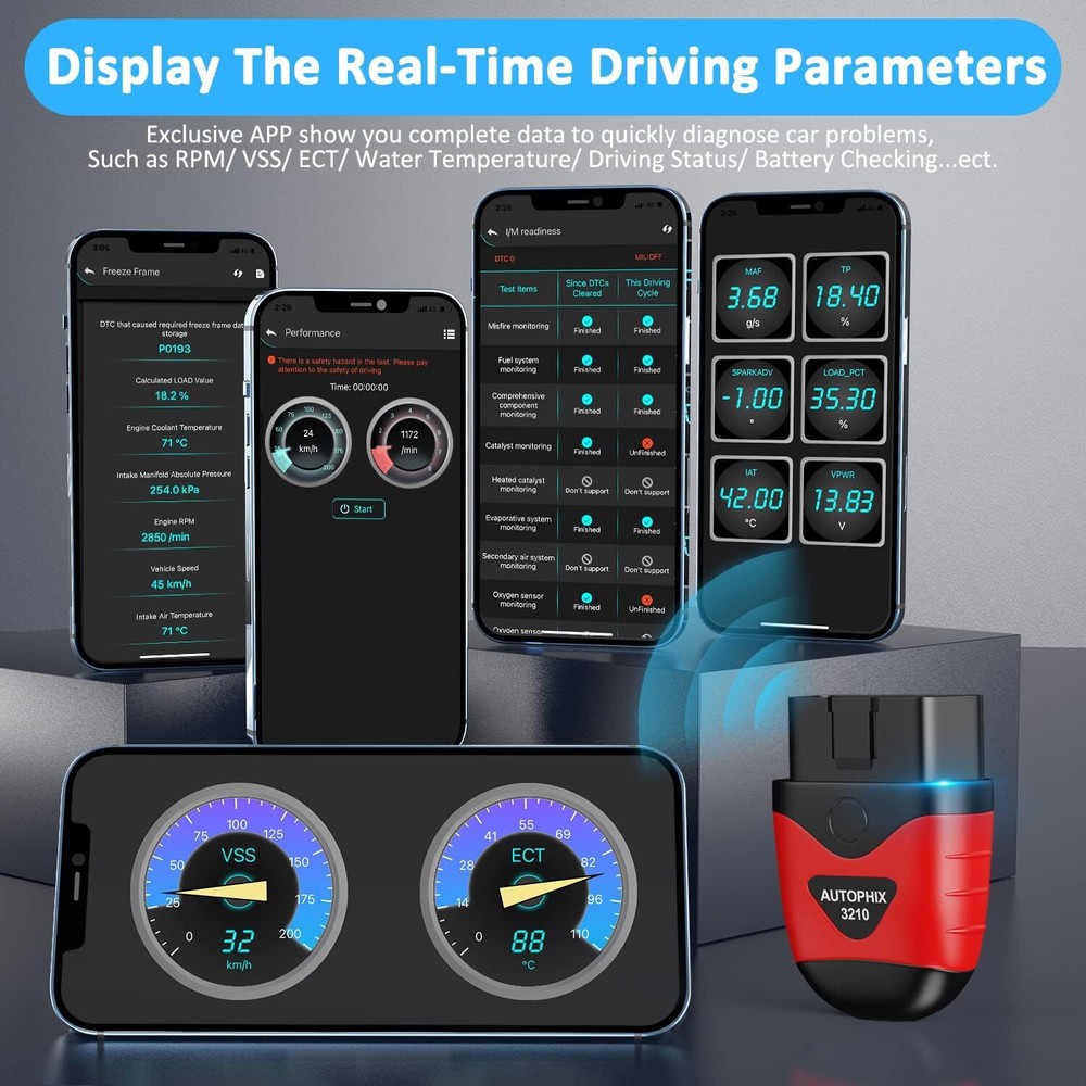 Bluetooth Code Reader Car Scanner OBD2 Auto Diagnostic Tool for iPhone Android