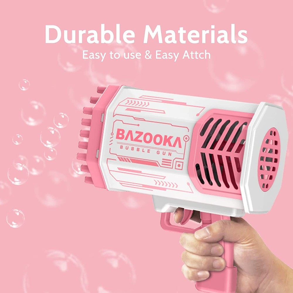 88Hole Magic Rocket Launcher Pink Bubble Gun Bubble Bazooka Bubble Machine Gift