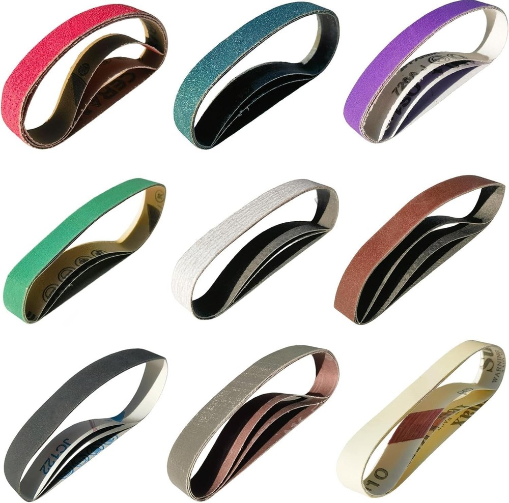 18PCS 3/4"x12" Replacement Sanding Belts for Work Sharp Knife & Tool Sharpener