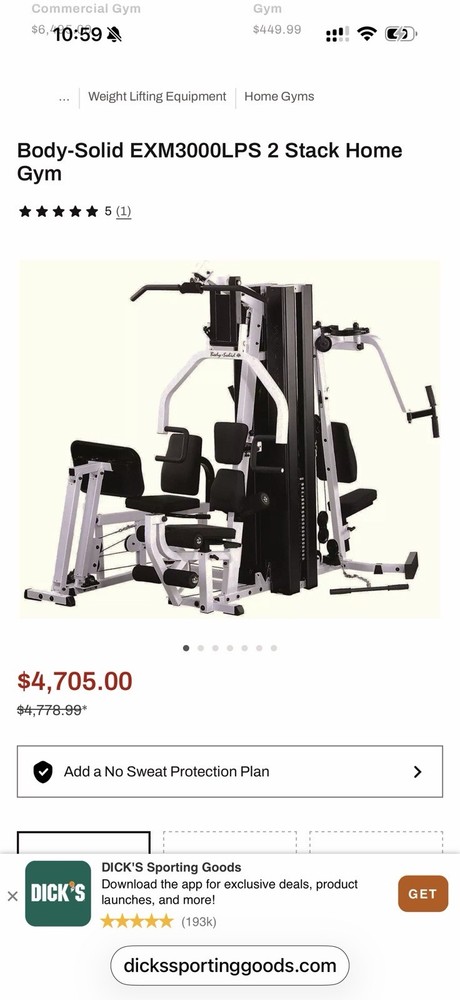Body Solid EXM3000LPS 2 Stack Home Gym System