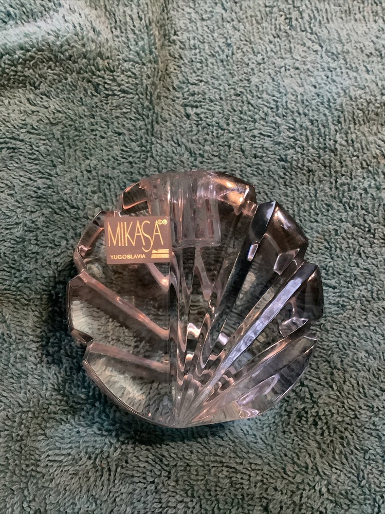 MIKASA CRYSTAL CANDLE STICK YUGOSLAVIA~ 3.25”