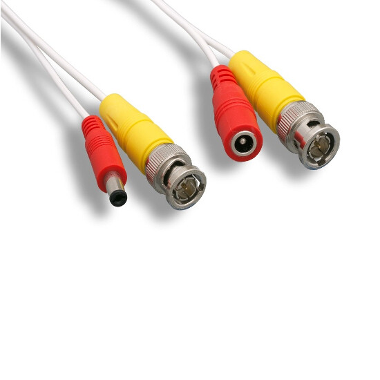 KNTK 100' Security Camera CCTV DVR Cable 28AWG BNC Video/DC Power White
