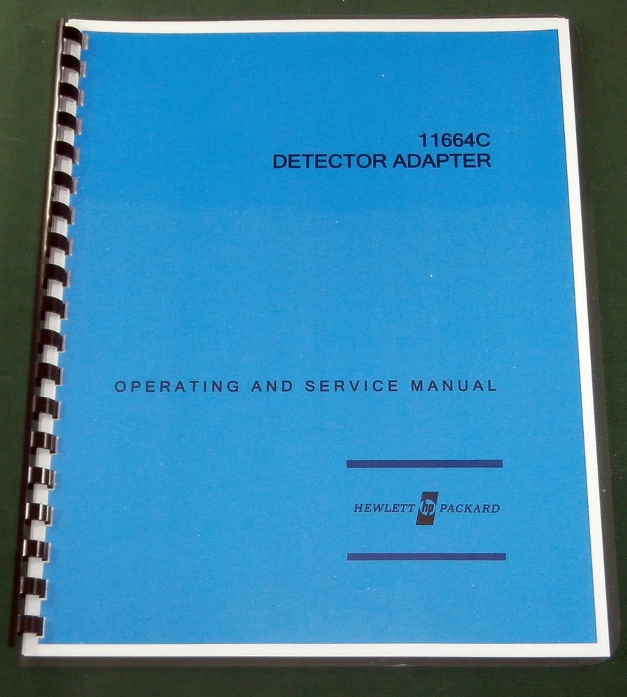 HP 11664C Operation & Service Manual: Comb Bound & Protective Covers
