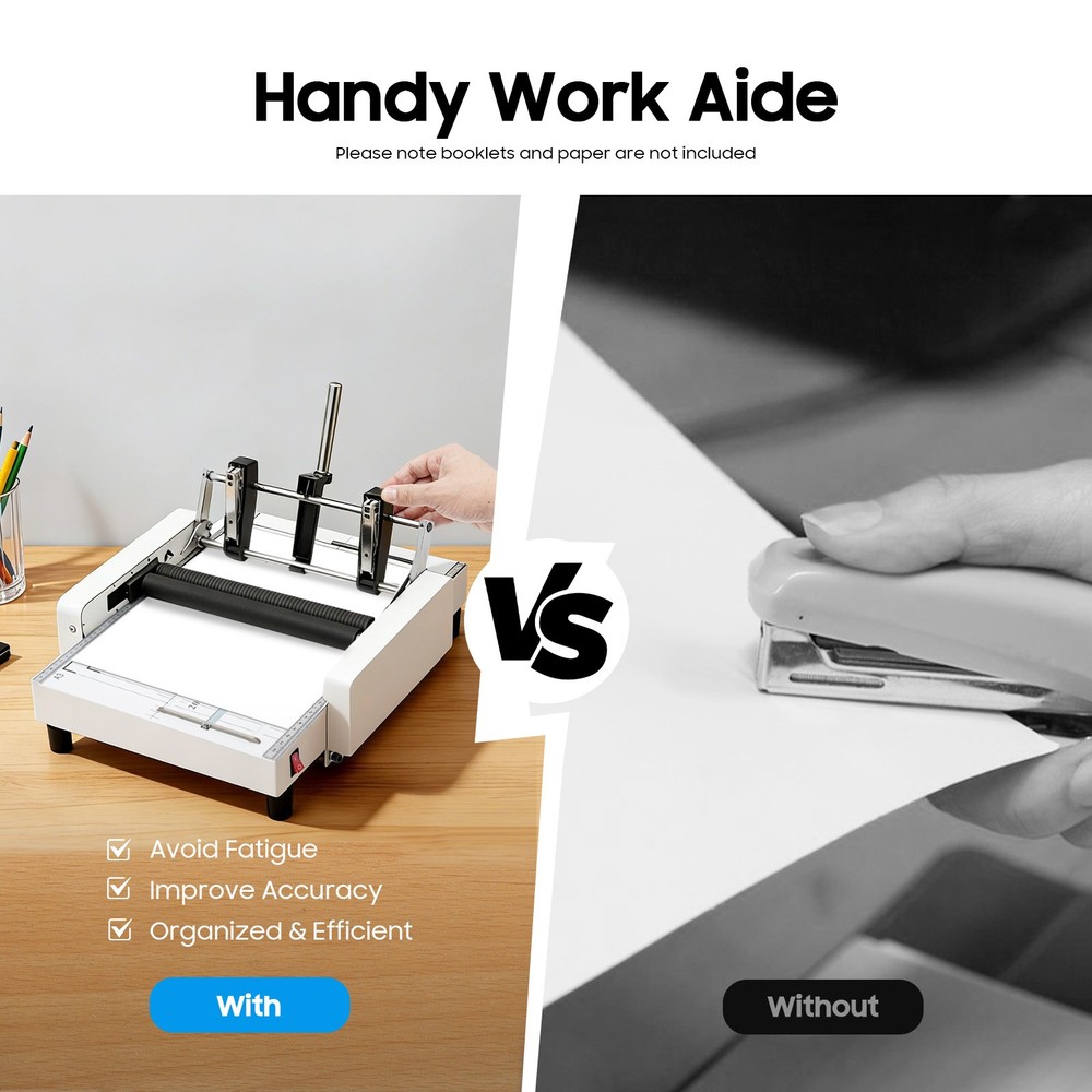 A3 Booklet Folding Binding Machine Paper Stapling Making Book Stapler Office 60W