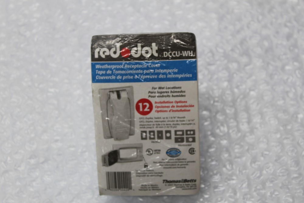 RED DOT DCCU-WH RECEPTACLE COVER NSMP