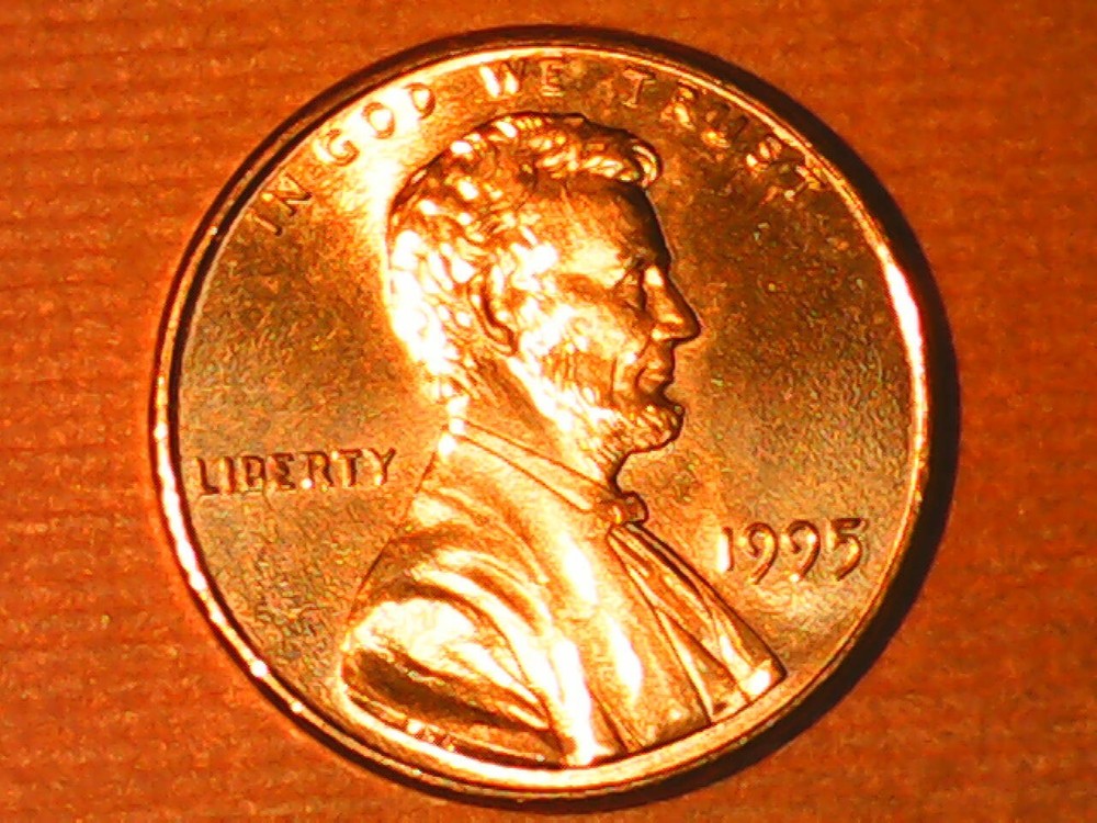 1995 Penny Reverse Die Crack or Gouge