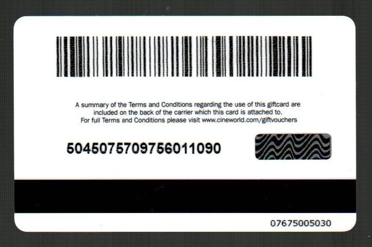 CINEWORLD ( UK ) Avatar ( 2009 ) Gift Card ( $0 )