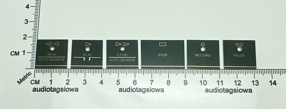 Harman Kardon Cassette Function Button Labels Custom Made Set CD391 CD491 BLACK