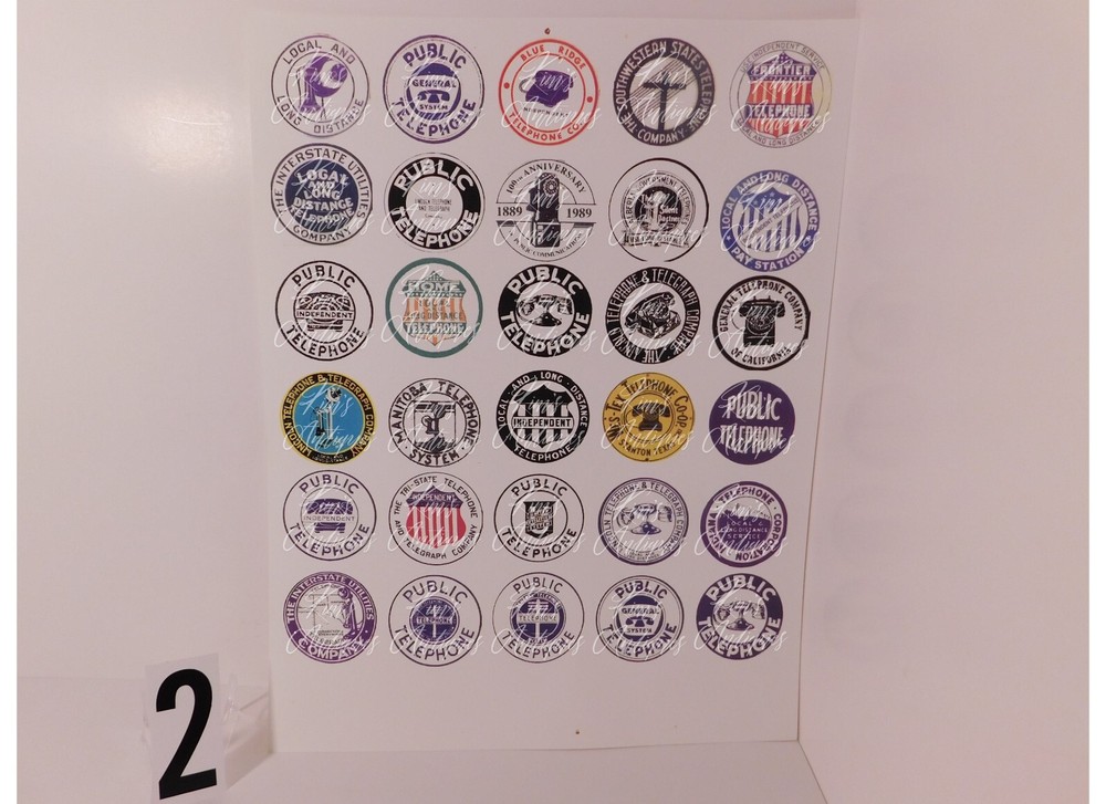 7 Sheets w/Various DIAL CARD INSERTS for W/E, A/E, Kellogg & AT&T Rotary Phones