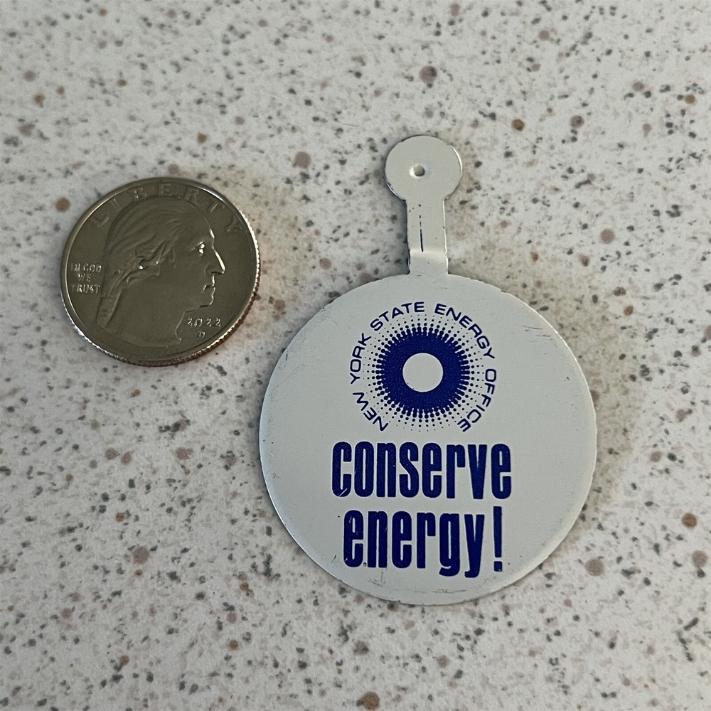 Conserve Energy New York State Energy Office Tab Foldover Pinback Button #45059