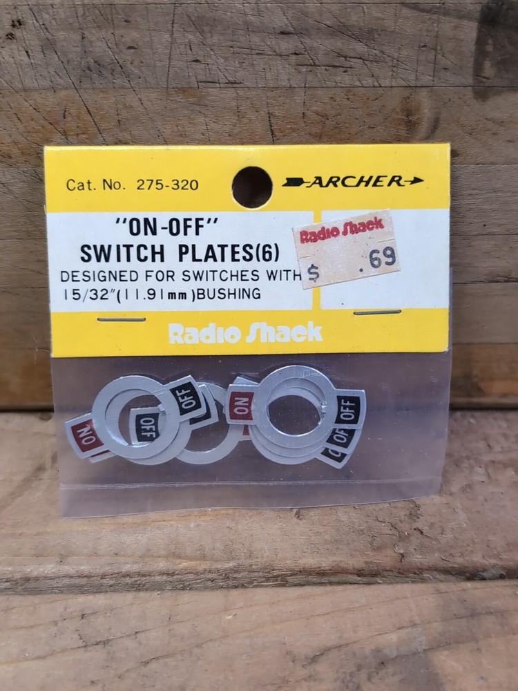 Vintage On Off Switch Plates For 15/32" Cat 275-320 Electronic