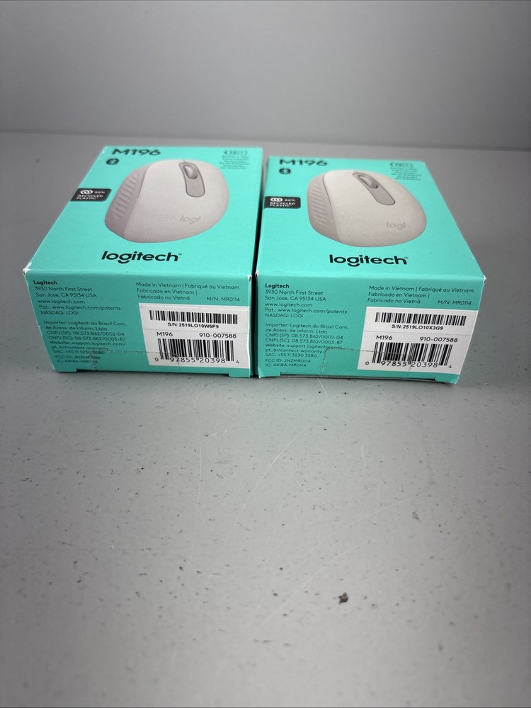 2pk Logitech Wireless Connection Ports M196 Mouse Bluetooth Compact