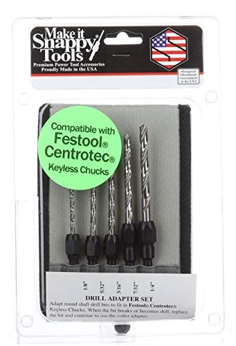 Tools 5-Piece Drill Bit Adapter Set Compatible with Festool Centrotec Chucks