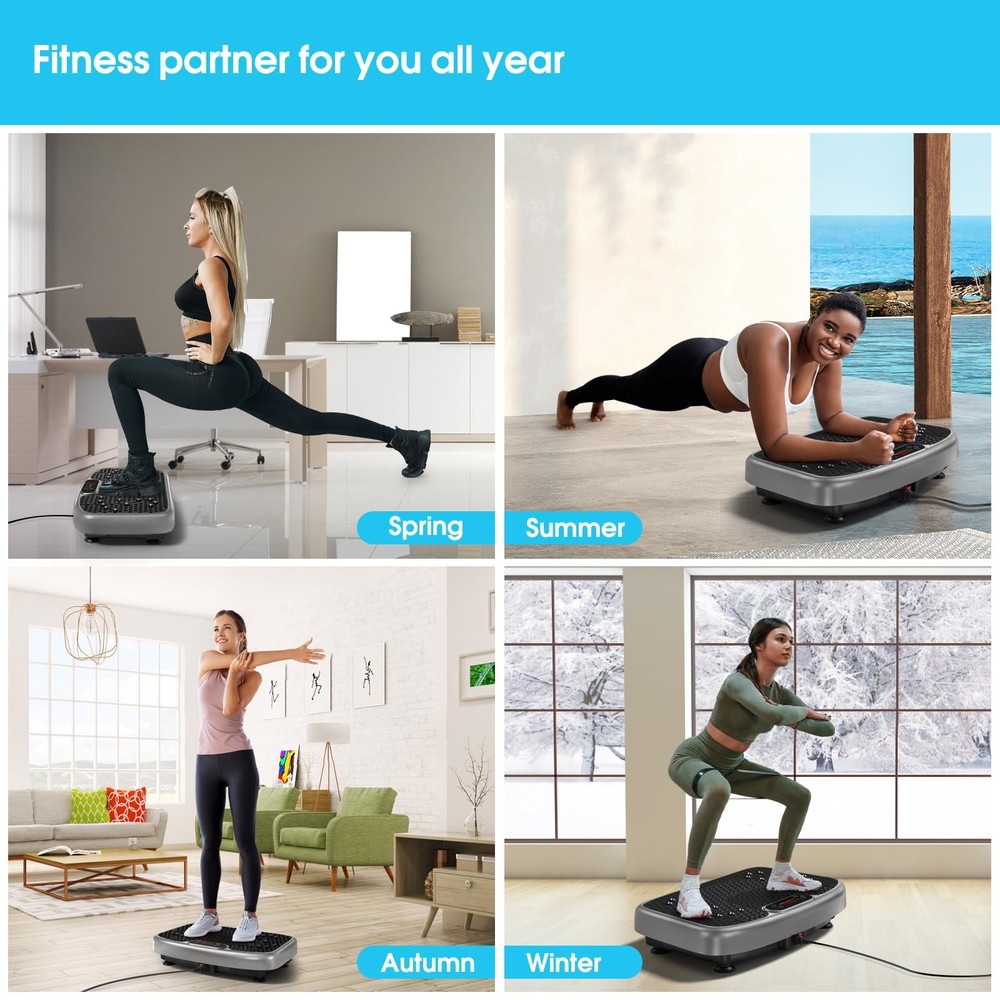SoftGym Vibration Plate Exercise Machine for Lymphatic Slim, Gray