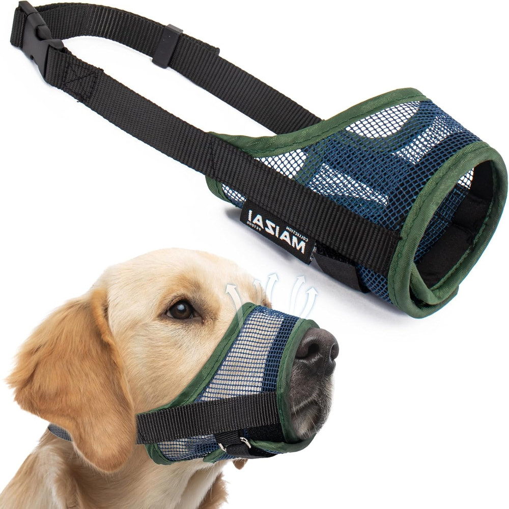 Dog Muzzle - Soft Mesh Mouth Guard for Small, Medium, Large Dogs - Breathable, A