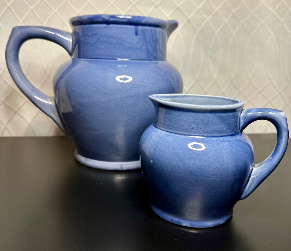 Garcia Blue Ceramic Pitcher & Creamer Set – Pottery Kitchenware