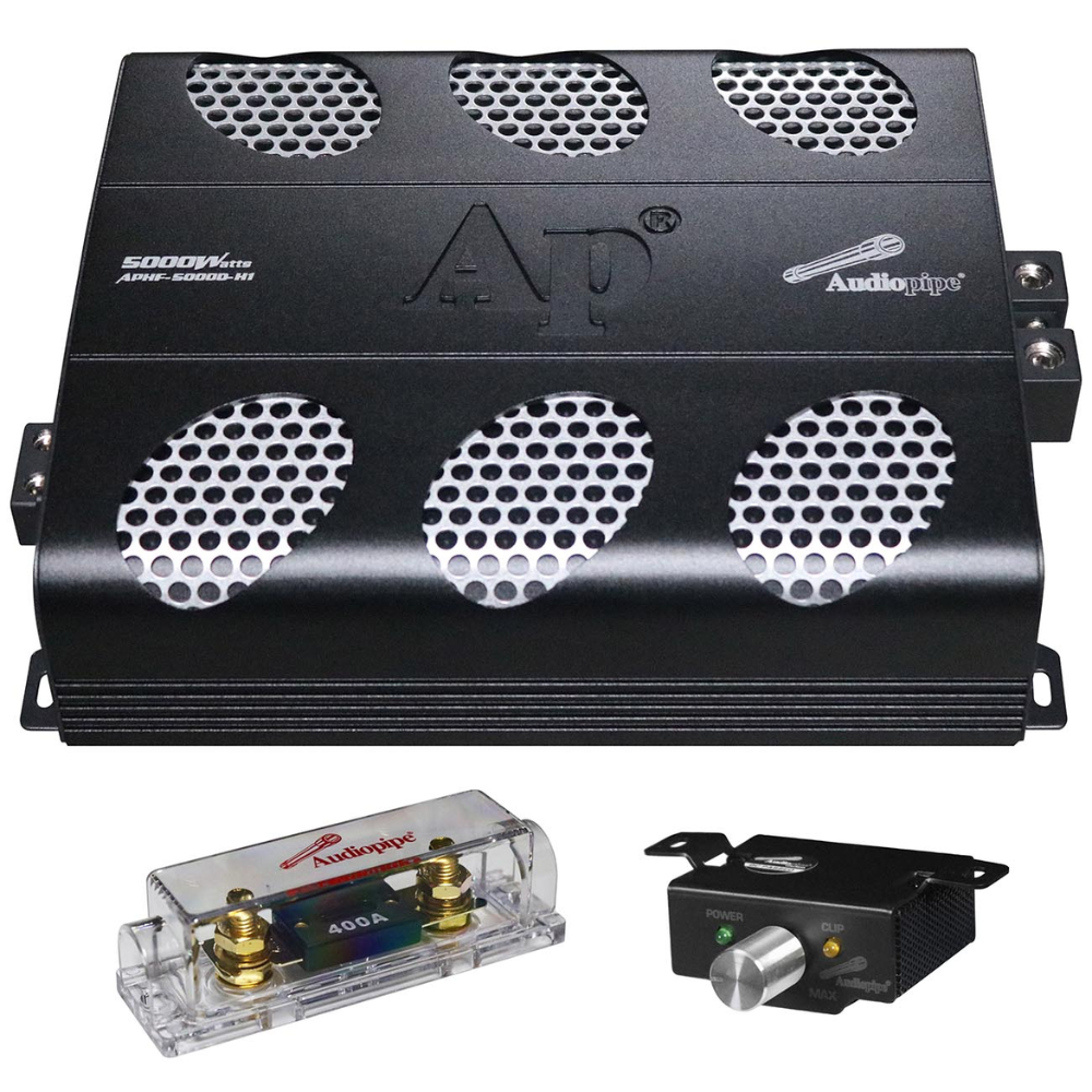 Audiopipe APHF-5000D-H1 Full Range Class D Monoblock Amplifier, 5000 Watts Max