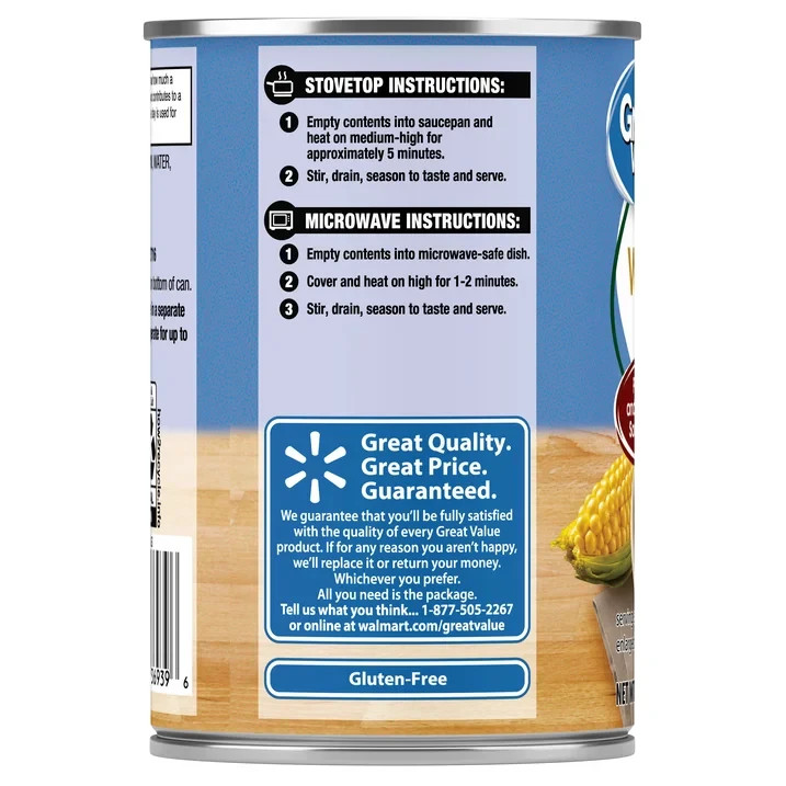 (8 pack) Great Value Golden Sweet Whole Kernel Corn, 15 oz