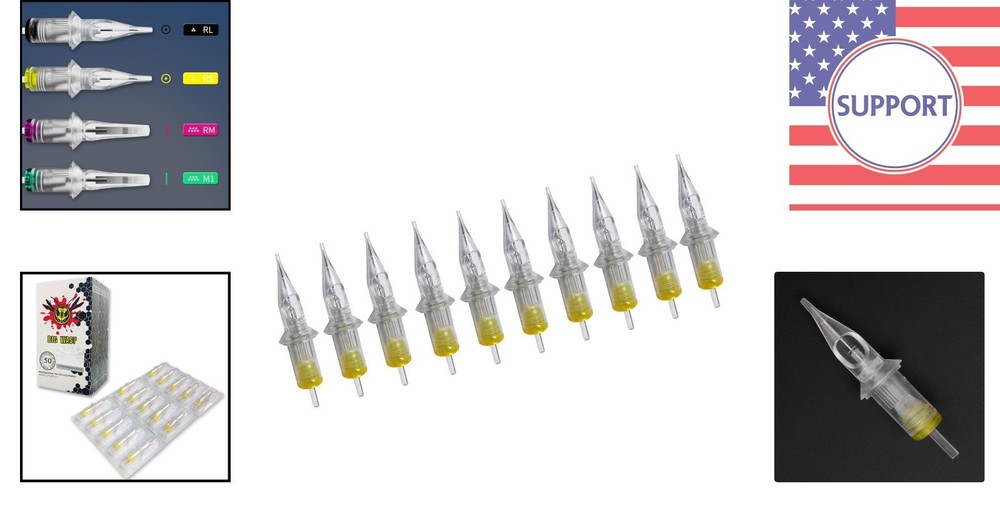 Individually Packed Disposable Tattoo Needles - 50pcs Round Shader Assortment