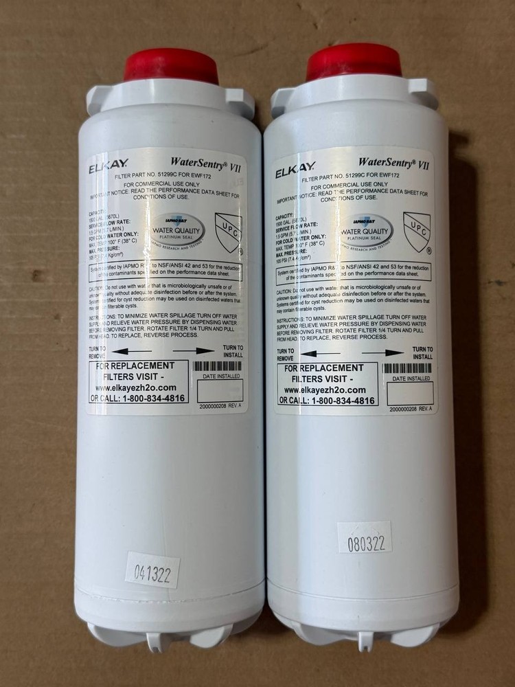 Lot of 2 Elkay 51299C WaterSentry VII Replacement Filter