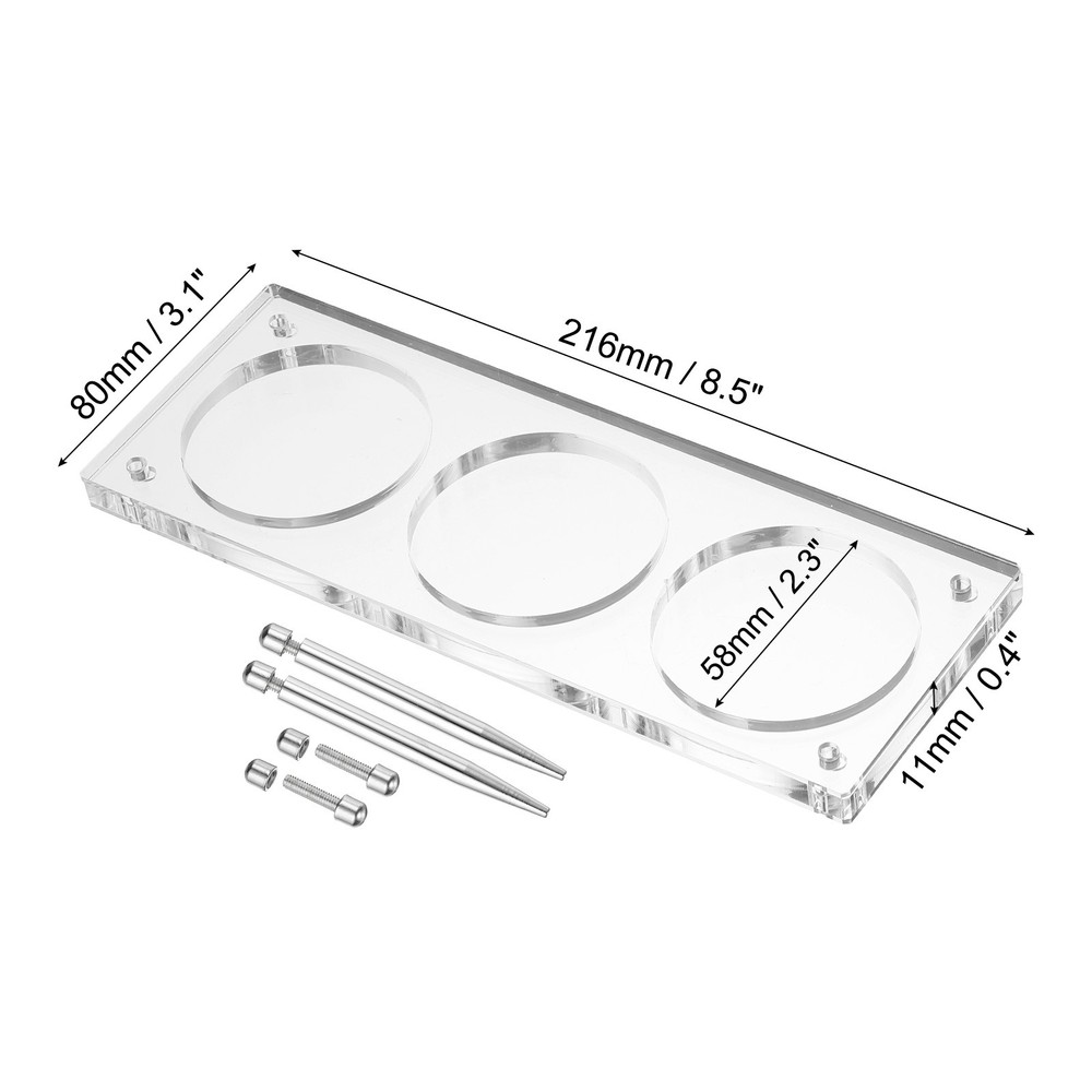 2.3" Acrylic Coin Display Frame 3D Floating Display Case Holder 3 Slots