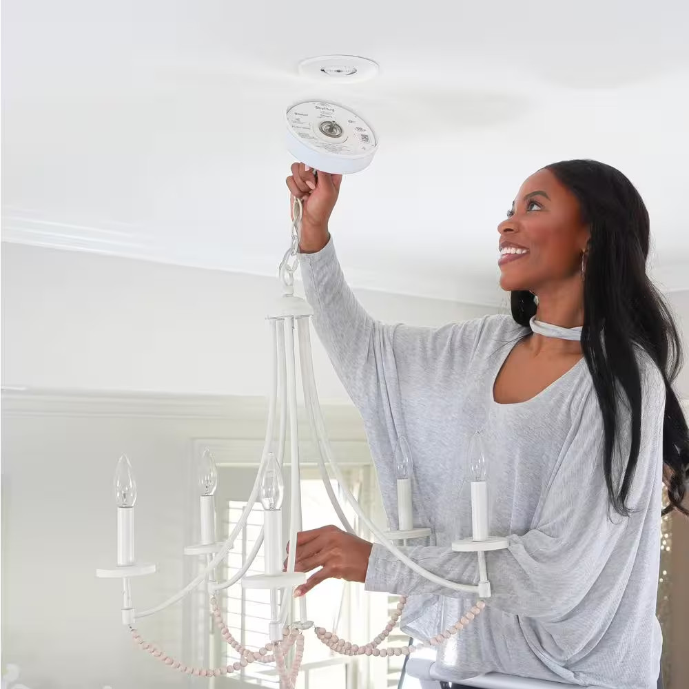 5 In. Matte White Smart Plug and Play Lighting Base - Carina