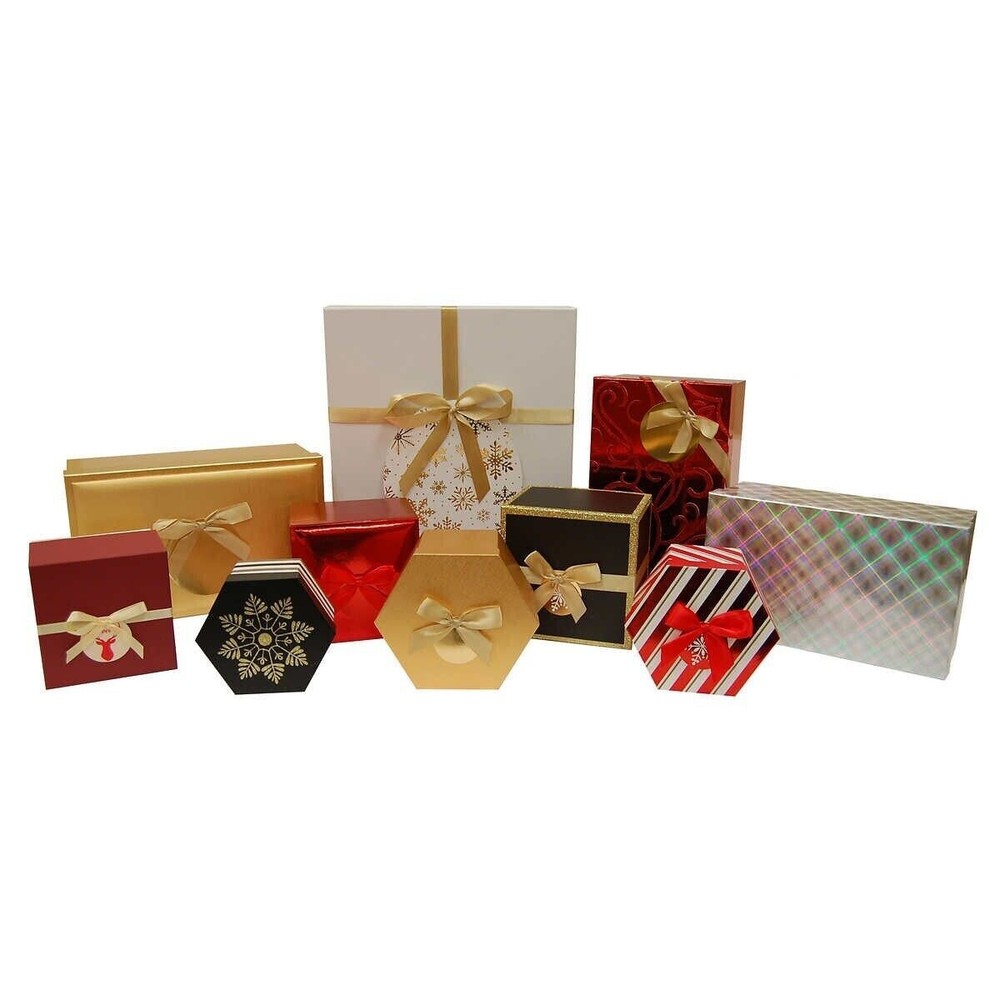 HOLIDAY GIFT BOXES SET OF 10 *NEW