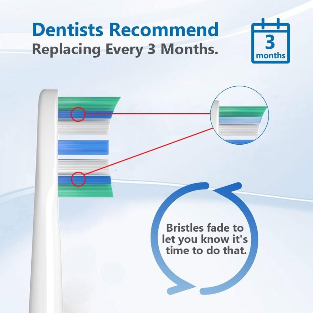 Replacement Toothbrush Heads Compatible with Phillips Sonicare Snap-on 4 Pack
