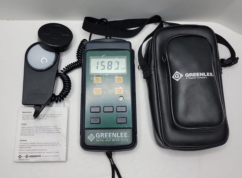Greenlee DIgital Light Meter 93-172 With Case & Sensor