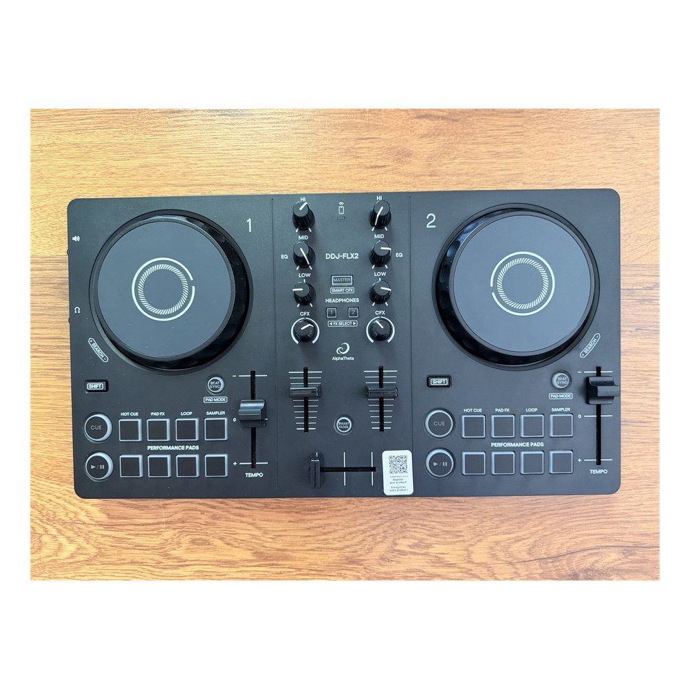 AlphaTheta DDJ-FLX2 DJ Controller Package Black w/ Case and original packaging