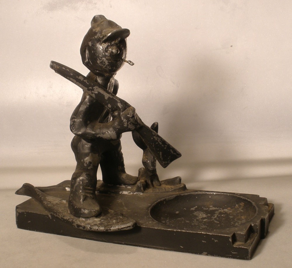 Frankart Rabbit Hunter Figural Ashtray